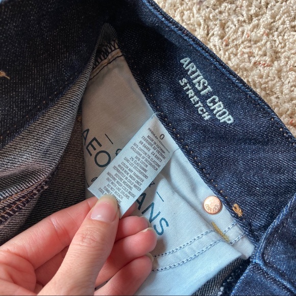 American Eagle Artist Crop Capri Denim Jeans 0 - Picture 4 of 7